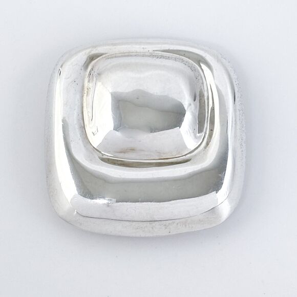 Vintage Mexico Sterling Silver 925 4.5cm Modernist Rounded Square Pendant - Picture 4 of 8